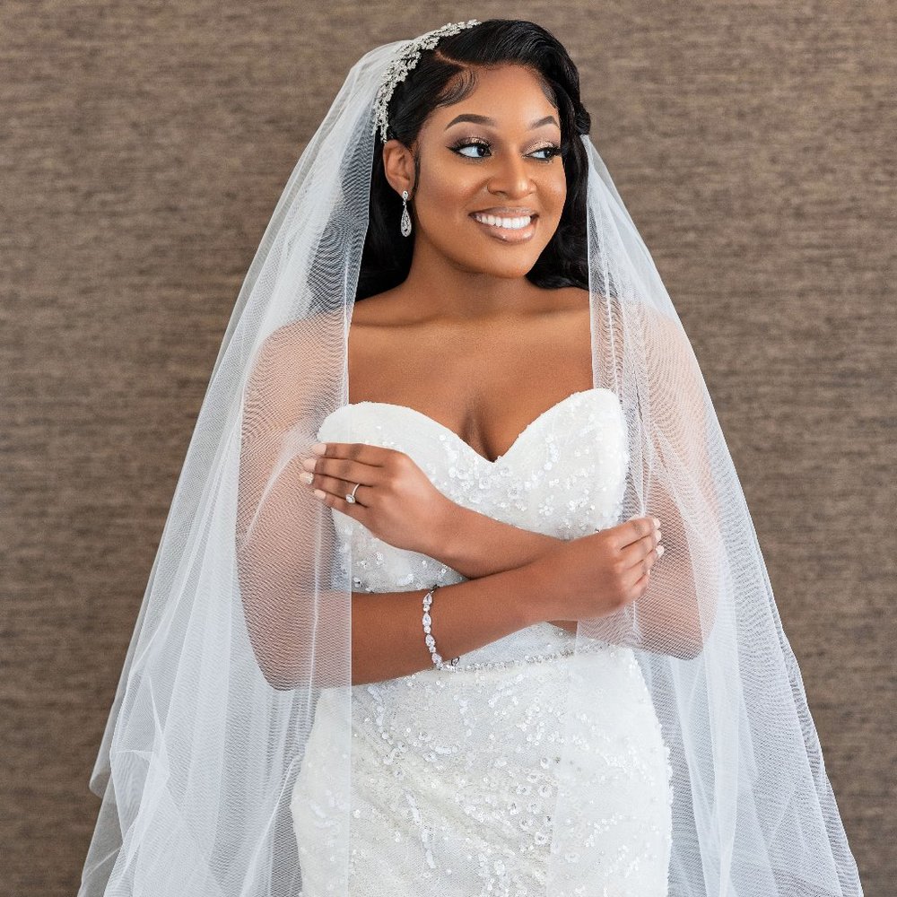 Lazaro Stephanie Wedding Dress + Veil